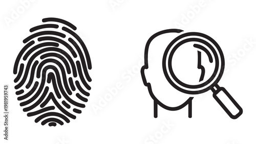 A fingerprint and a magnifying glass