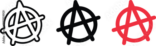 Anarchy, graffiti symbol icon with spray paint style, rebel street art concept, grunge design, bold urban vector illustration.