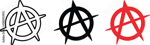 Anarchy, graffiti symbol icon with spray paint style, rebel street art concept, grunge design, bold urban vector illustration.