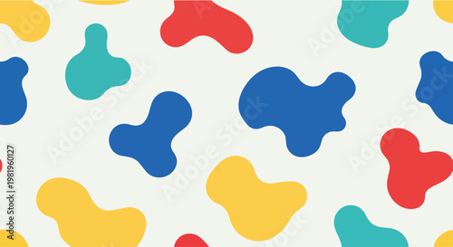 Vibrant colorful abstract shapes cover the entire surface