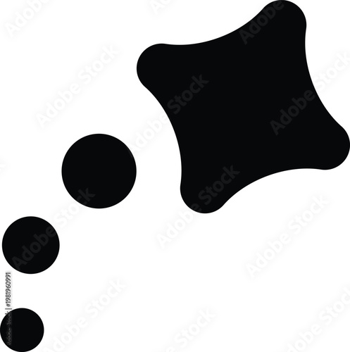 Abstract circles transforming into star shape