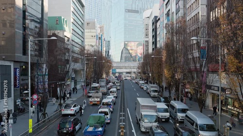 Tokyo Scene  :  Urban Artery Running Through the Always-Crowded Downtown Area and Leading to the Terminal Station | Shibuya, Tokyo, Japan