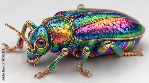 green bug on a white background