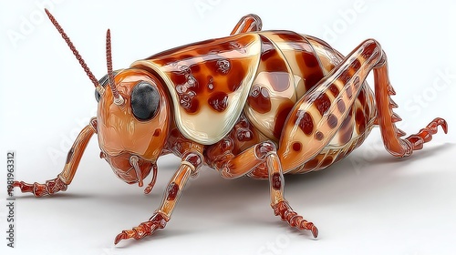cockroach on white background