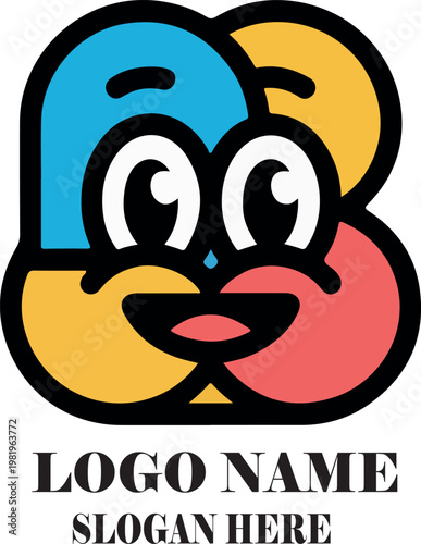 Cartoon cat and dog vector illustration with abstract background design