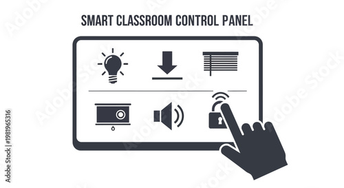 Smart classroom control panel interface.