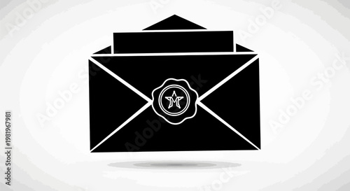 Black Envelope with White Seal.