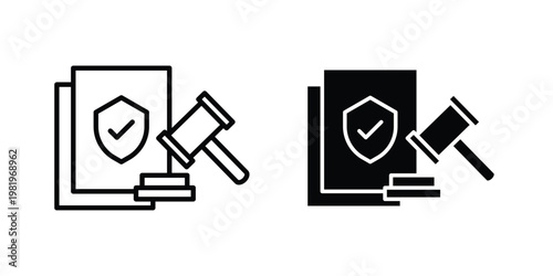 Code of conduct icon editable vector pack. Black flat and line symbols