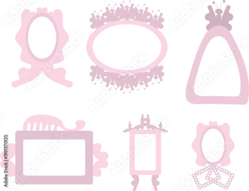 A set of children's frames for princesses. Cute doodle-style items.