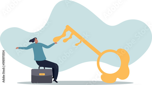 Business key success, solution to unlock career opportunity, aspiration or motivation to success,human life and situation.