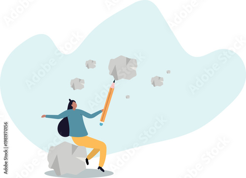 Run out of idea and imagination, lack of motivation or uninspired causing time wasted, failure and mistake.human life and situation.