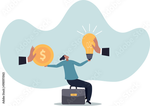 Crowd funding, new business or start up company to get money .human life and situation.