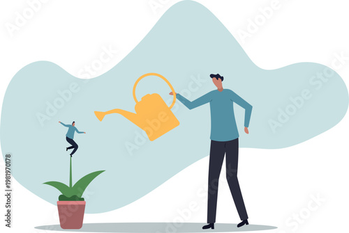 Career growth development, human resources motivate talent for job promotion, growing employee,human life and situation.