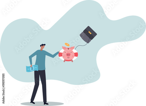 Emergency fund or money to help in crisis situation, savings for unexpected expense or losing job, emergency loan .human life and situation.