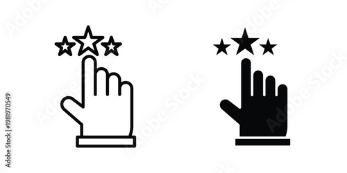 Customer feedback icon editable vector pack. Black flat and line symbols