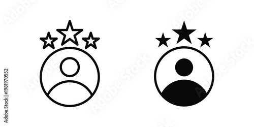 Customer loyalty icon editable vector pack. Black flat and line symbols