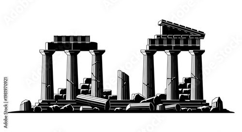 Ancient Ruins with Standing Columns.