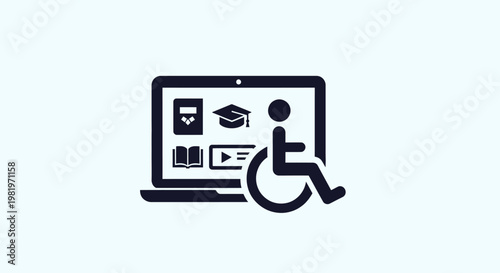Disabled person using a laptop computer.