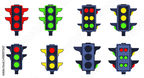 Traffic Signal Collection: Red, Yellow, Green Lights