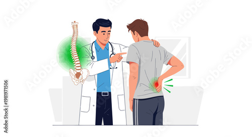 Doctor Explains Spinal Health to Patient with Back Pain