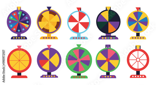 Colorful Spinning Prize Wheel Set for Game Shows, Lottery, and Contest Designs