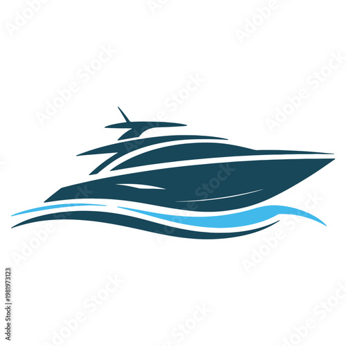 A sleek, modern boat gliding gracefully over calm waters with a stylish design