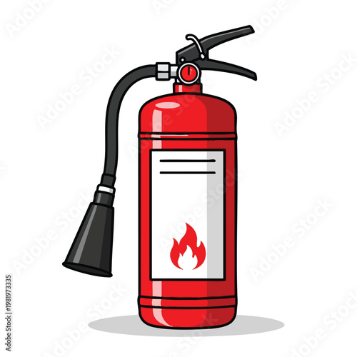 Emergency Fire Extinguisher on White Background for Safety and Disaster Preparedness