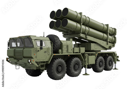 Powerful self-propelled multiple rocket launcher system, a modern military vehicle ready for strategic defense and ground attack operations with advanced artillery capabilities