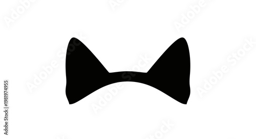 Black cat ear headband silhouette on white background