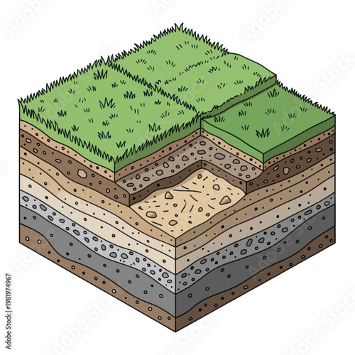 Geological Layers of Earths Surface.
