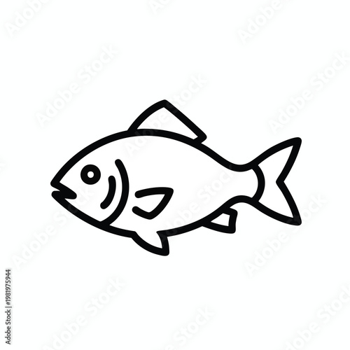 Simple Line Drawing of a Fish for Fishery or Aquarium Themes