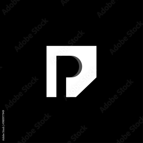 Letter P Diamond Paper Logo. Modern Geometric Letter P Monogram Logo with Minimalist Diamond and Folded Paper Concept. 