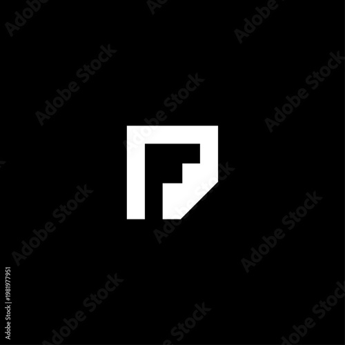 Minimalist Letter F Monogram Logo with Geometric Diamond and Folded Paper. Minimal Letter F Diamond Paper Logo