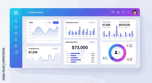 Business dashboard, financial charts, infographic template, vector graphs, analytics report