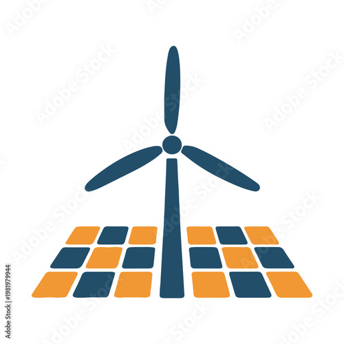 Wind turbine and solar panel array combination for renewable energy production