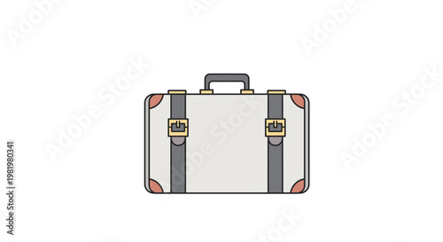 Isolated vector illustration of a classic suitcase on white background
