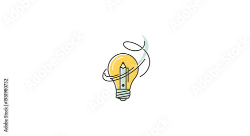 Lightbulb with pencil inside creative concept for innovation and ideas