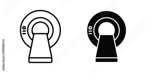 MRI icon editable vector pack. Black flat and line symbols
