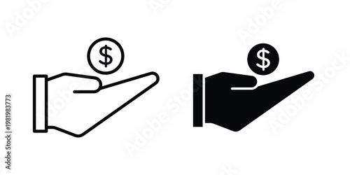 Profit icon editable vector pack. Black flat and line symbols