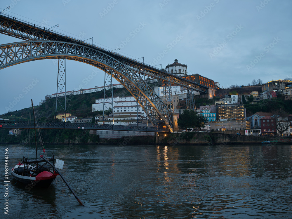 Fototapeta premium Postcard view of Porto with bridge, Portugal