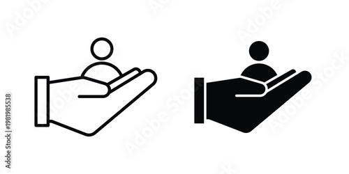 Retention icon editable vector pack. Black flat and line symbols