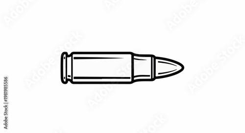 Stylized illustration of a single bullet on a white background