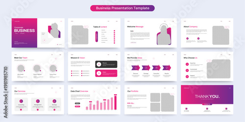 Creative business PowerPoint presentation slides template design. Use for modern corporate keynote presentation background, annual report, company profile