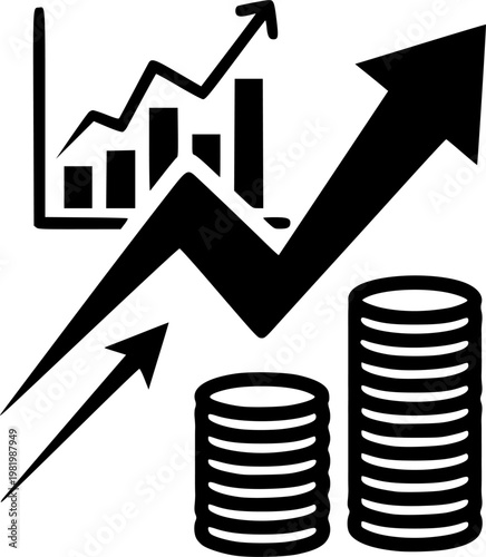 Cash flow icon black and white vector illustration line icon vector pictogram – Black and White Vector Illustration
