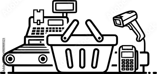Garden watering tool and flexible rubber pipe symbol for backyard maintenance and agricultural irrigation featuring a simple black line art hose pictogram – Black Vector Illustration