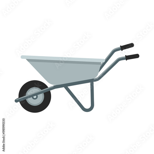 Wheelbarrow isolated illustration on white background for gardening and construction