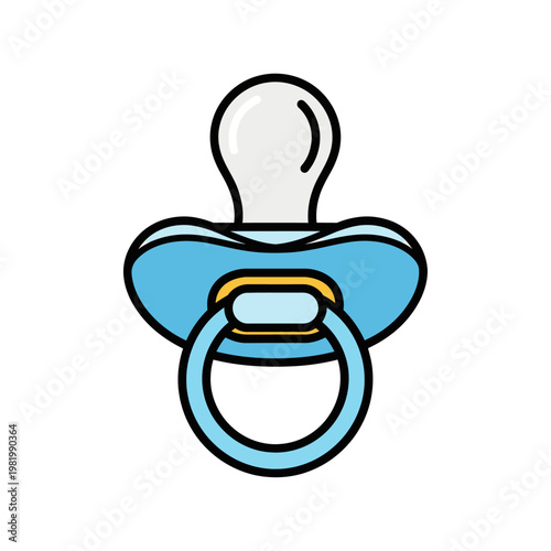 Blue pacifier illustration against white background suitable for baby products