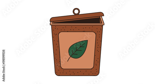 Eco friendly compost bin illustration sustainable waste management concept