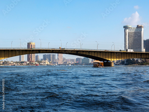 February 19, 2026, Cairo, Egypt, the full-flowing Nile River. The Middle East's largest city, as seen from a pleasure boat.