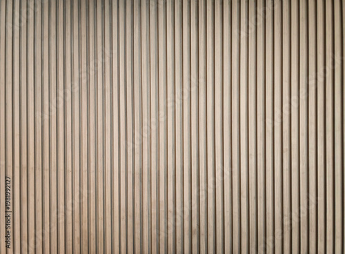Modern vertical wood slat texture background with natural oak finish, minimalist timber paneling for interior wall decor, architectural wooden battens pattern for professional 3D mockup and design
